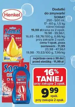 Carrefour Nabłyszczacz do zmywarki Somat Rinser + Extra-Dry Effect oferta
