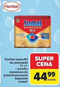 Carrefour Kapsułki do zmywarki puszka Somat Excellence Premium 5In1 oferta