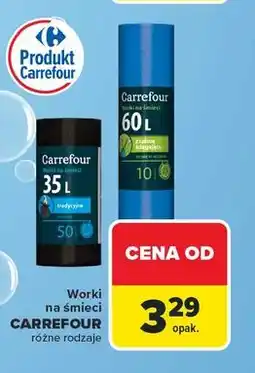 Carrefour Worki na śmieci z taśmą 60 l Carrefour oferta