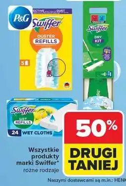 Carrefour Zestaw dry: mop + 8 ściereczek 3 mokre chusteczki Swiffer oferta