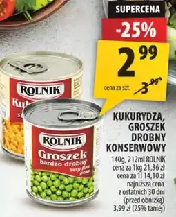 Arhelan Kukurydza, groszek drobny konserwowy oferta