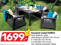 Bricomarche Komplet mebli rattan grafitowy oferta
