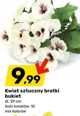 Bricomarche Kwiat sztuczny bratki bukiet mix kolorów oferta