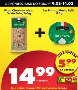 Biedronka Pinsa Classica świeża + ser Burrata oferta
