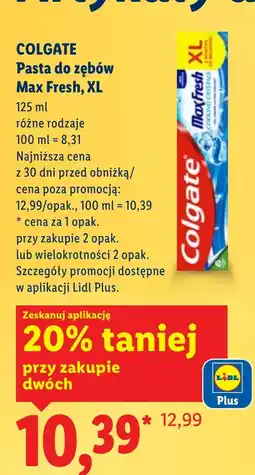 Lidl Pasta do zębów Colgate oferta