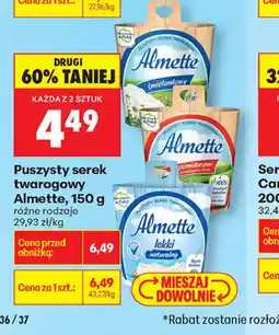 Biedronka Puszysty serek twarogowy Almette oferta