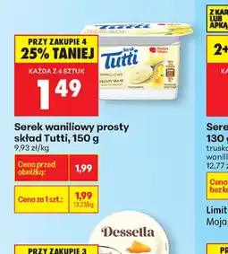 Biedronka Serek waniliowy prosty Tutti oferta