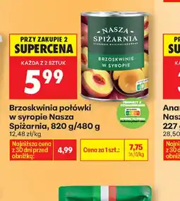 Biedronka Brzoskwinia połówki w syropie Nasza Spiżarnia oferta