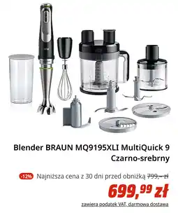 Media Markt Blender BRAUN MQ9195XLI MultiQuick 9 Czarno-srebrny oferta