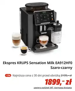 Media Markt Ekspres KRUPS Sensation Milk EA912HF0 Szaro-czarny oferta
