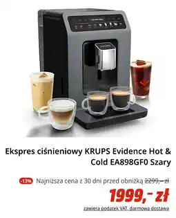 Media Markt Ekspres ciśnieniowy KRUPS Evidence Hot & Cold EA898GF0 Szary oferta