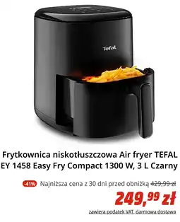 Media Markt Frytkownica niskotłuszczowa Air fryer TEFAL EY 1458 Easy Fry Compact 1300 W, 3 L Czarny oferta