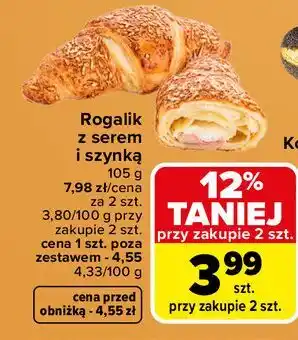 Rogalik z serem i szynką