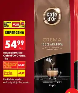 Biedronka Kawa ziarnista Cafe d'Or Crema oferta