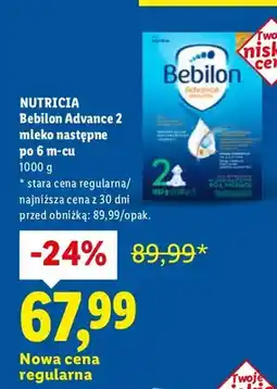 Lidl Mleko następne po 6 m-cu Bebilon Advance 2 oferta