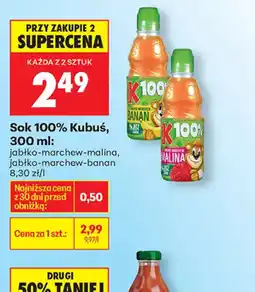 Biedronka Sok 100% Kubuś oferta