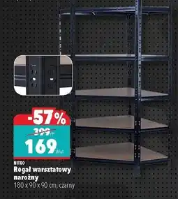 Biedronka Regał warsztatowy narożny 180x 90x90 cm, czarny oferta