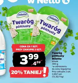 Netto Twaróg Miletto oferta