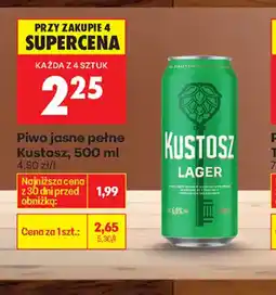 Biedronka Piwo Kustosz jasne pełne oferta