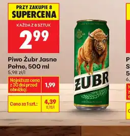 Biedronka Piwo Zubr Jasne Pełne oferta