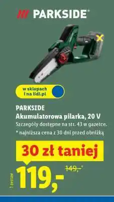 Lidl PARKSIDE Akumulatorowa pilarka 20 V oferta