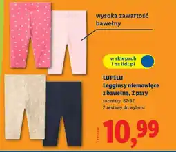 Lidl LUPILU Legginsy niemowlęce z bawełną, 2 pary oferta