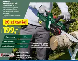 Lidl PARKSIDE Akumulatorowa piła łańcuchowa, 20 V oferta