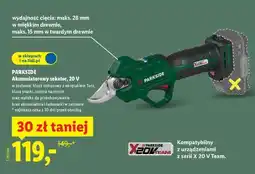 Lidl PARKSIDE Akumulatorowy sekator 20 V oferta