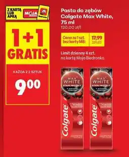 Biedronka Pasta do zębów Colgate Max White, 75 ml oferta