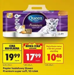 Biedronka Papier toaletowy Queen Premium super soft, 10 rolek oferta