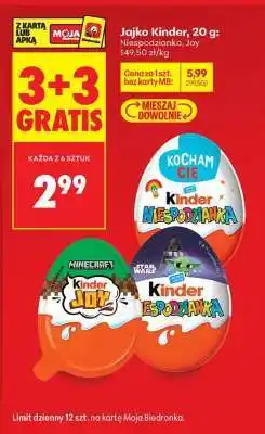 Biedronka Jajko Kinder, 20 g oferta