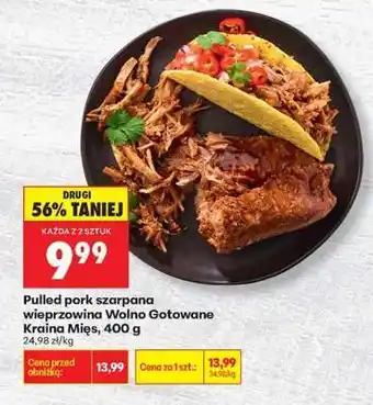 Biedronka Pulled pork szarpana wieprzowina Wolno Gotowane Kraina Mies, 400 g oferta