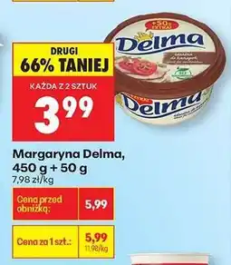 Biedronka Margaryna Delma, 450 g + 50 g oferta