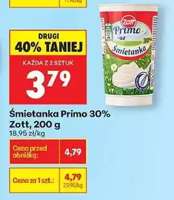 Biedronka Śmietanka Primo 30 Zott , 200 g oferta