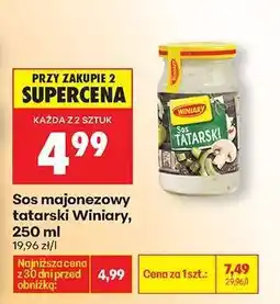 Biedronka Sos majonezowy tatarski Winiary 250 ml oferta