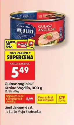Biedronka Gulasz angielski Kraina Wędlin, 300 g oferta