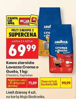 Biedronka Kawa ziarnista Lavazza Crema e Gusto 1 kg oferta