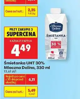 Biedronka Śmietanka UHT 30% Mleczna Dolina, 330 ml oferta
