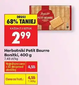 Biedronka Herbatniki Petit Beurre Bonitki 400 g oferta