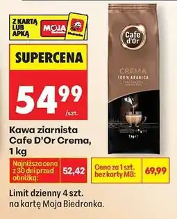 Biedronka Kawa ziarnista Cafe d'Or Crema, 1 kg oferta