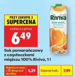 Biedronka Sok pomarańczowy z cząsteczkami miąższu 100% Riviva, 1 l oferta