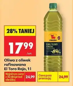 Biedronka Oliwa z oliwek rafinowana El Toro Rojo, 1 l oferta