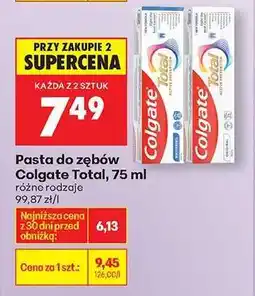 Biedronka Pasta do zębów Colgate Total 75 ml oferta