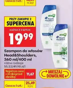 Biedronka Szampon do włosów Head Shoulders 360 ml 400 ml oferta