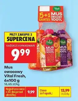Biedronka Mus owocowy Vital Fresh, 6x100 g oferta
