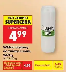 Biedronka Wkład olejowy do zniczy Lumia , 340 g oferta