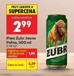 Biedronka Piwo Żubr Jasne Pełne, 500 ml oferta