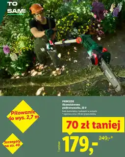 Lidl Akumulatorowa podkrzesywarka, 20 V oferta