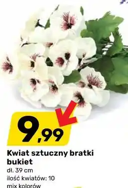 Bricomarche Kwiat sztuczny bratki bukiet oferta