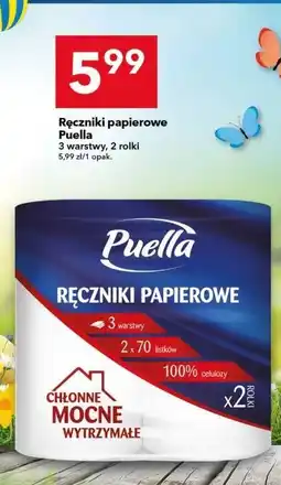 Lewiatan Ręczniki papierowe Puella 3 warstwy, 2 rolki oferta
